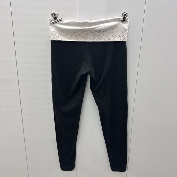 Victoria’s Secret Fold Over Waist Bling Sequin PINK Skinny Leg Yoga Pants Small - Picture 4 of 9